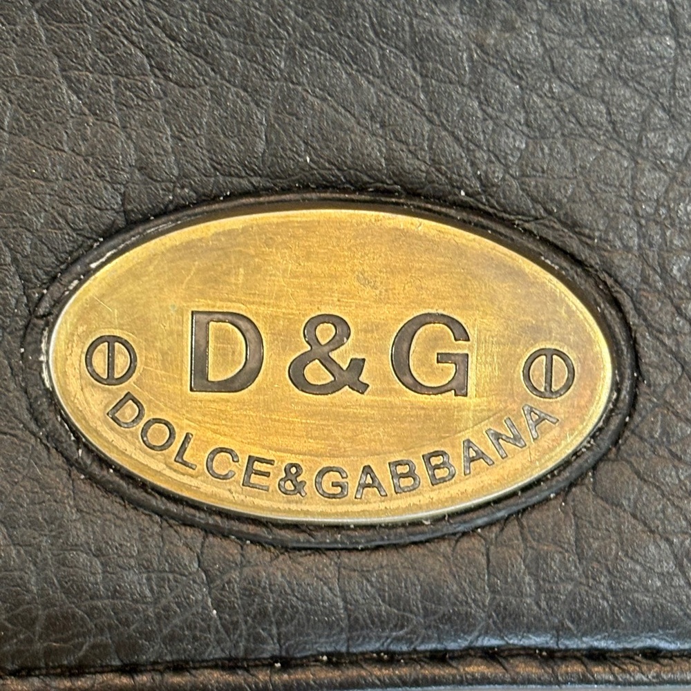 Dolce & Gabbana Vintage Black Nappa Leather Wallet with Brass Signature Plate 🤩🖤